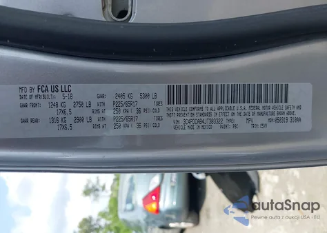 2018 Dodge Journey Se from USA, damaged, VIN 3C4PDCAB4JT383322